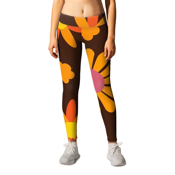 Groovy Flower Pattern Leggings