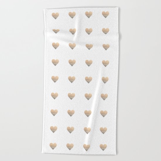 GOLD HEART Beach Towel