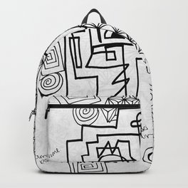 Love Me Backpack | Ink Pen, Linework, Triangles, Drawing, Circles, Pattern, Blackandwhite, Love, Geometry, Swirls 