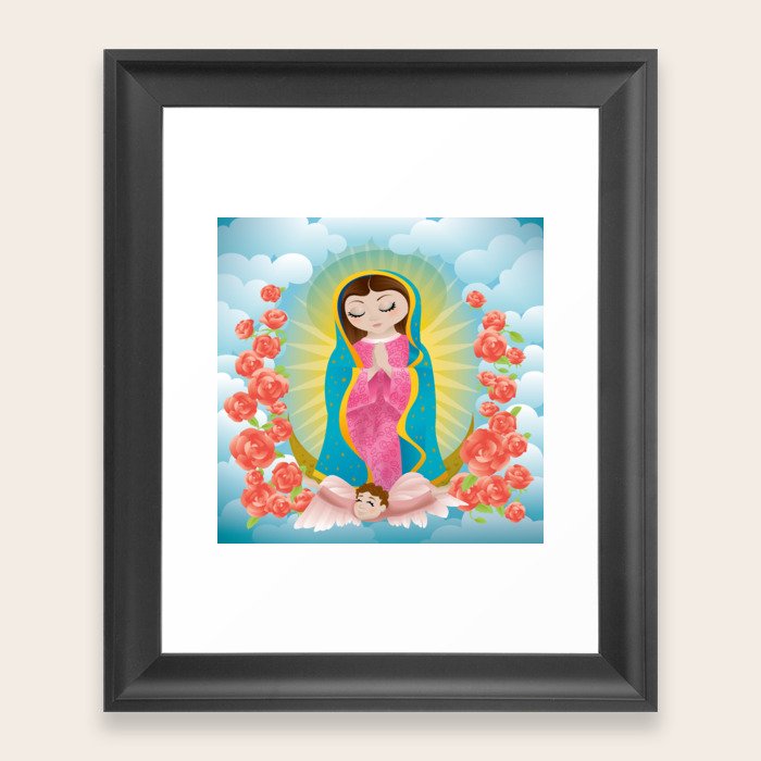 Virgencita, Little Virgen Mary, Virgen de Guadalupe Framed Art Print by