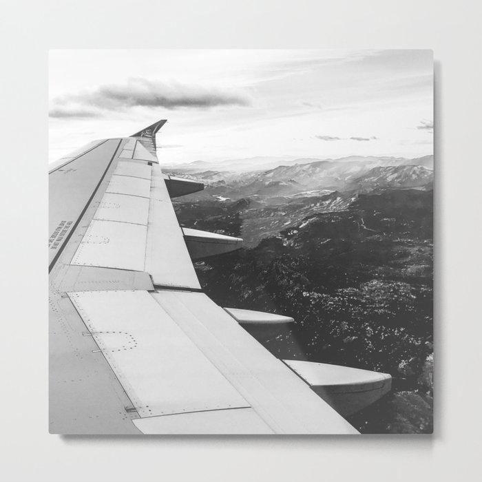 Mountain State // Colorado Rocky Mountains off the Wing of an Airplane Landscape Photo Metal Print