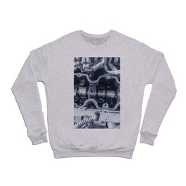 Car Engine Inside View Close up, Top View of Engine Inside. Crewneck Sweatshirt