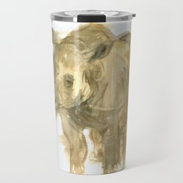 Watercolour Rhino Travel Mug