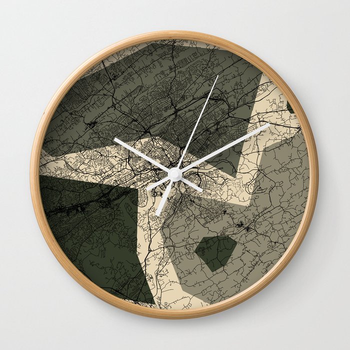 Knoxville, USA - retro city map Wall Clock