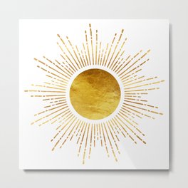 Golden Sunburst Starburst White Hot Metal Print | Sunbeams, Trendyart, Abstractart, Metal, Raysofsun, Flatart, Sunrays, Sunshine, Popularart, Modernart 