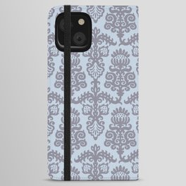 Strawberry Chandelier Pattern 547 Gray and Blue iPhone Wallet Case