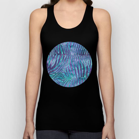 Blue Zebra Print Unisex Tank Top