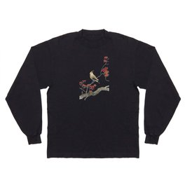 Japanese Plague Bird On Maple (1900 - 1936) Ohara Koson - Reproduction Long Sleeve T-shirt