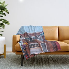 The Cute Brick Building | Architecture Photography Throw Blanket