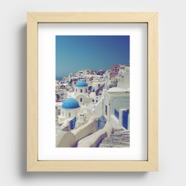 Blue Domes, Oia, Santorini, Greece Recessed Framed Print