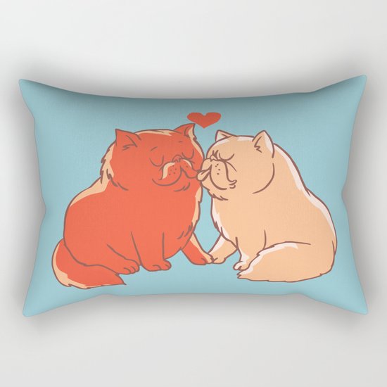 Cat Kisses Rectangular Pillow