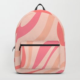 Wavy Loops Retro Abstract Pattern in Pastel Blush Pink Tones Backpack