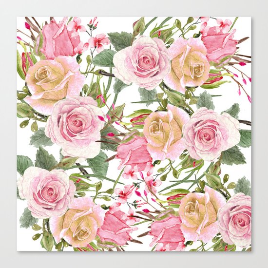 Watercolor Roses #1 Canvas Print
