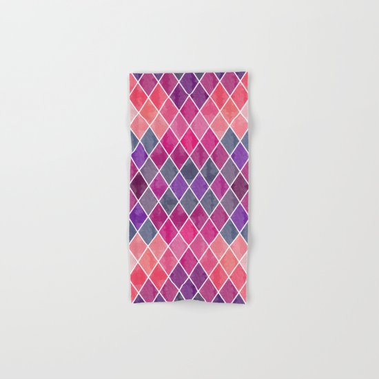 Watercolor Geometric Pattern Hand & Bath Towel