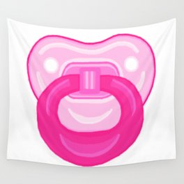 Pink Infant Baby Girl Pacifier  Wall Tapestry