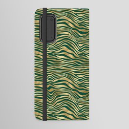 Green Gold Zebra Skin Print Pattern Android Wallet Case