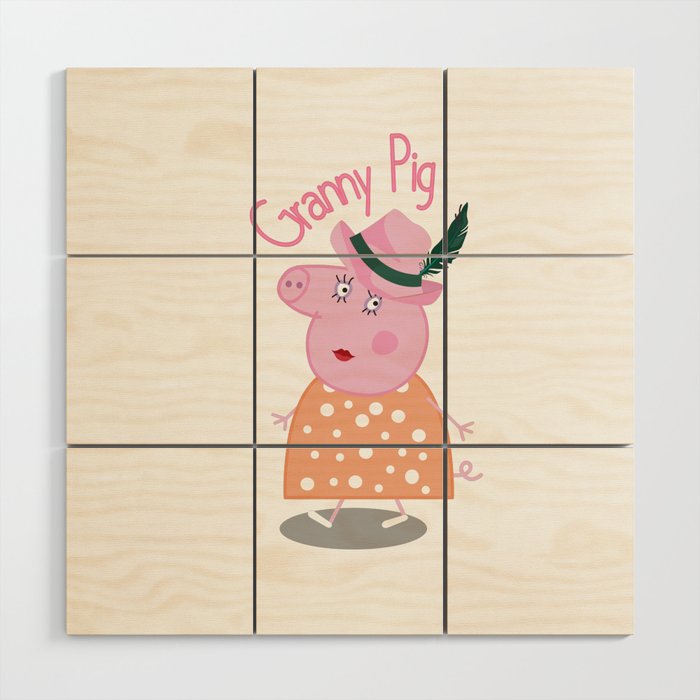 Granny Pig,Grandma Pig tee,Gift for Grandmother Wood Wall Art