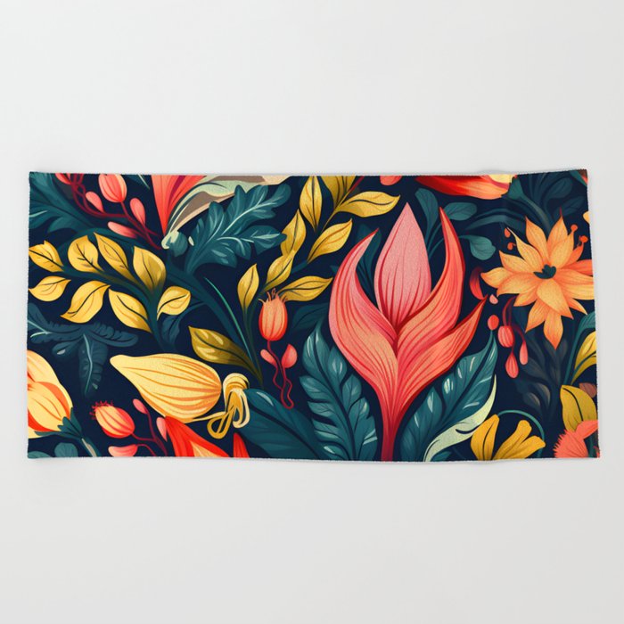 Exquisite Floral Interior Design - Embrace Nature's Beauty in Your Space Beach Towel
