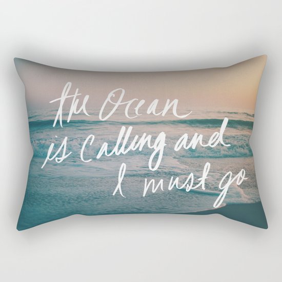 The Ocean is Calling by Laura Ruth and Leah Flores Rectangular Pillow