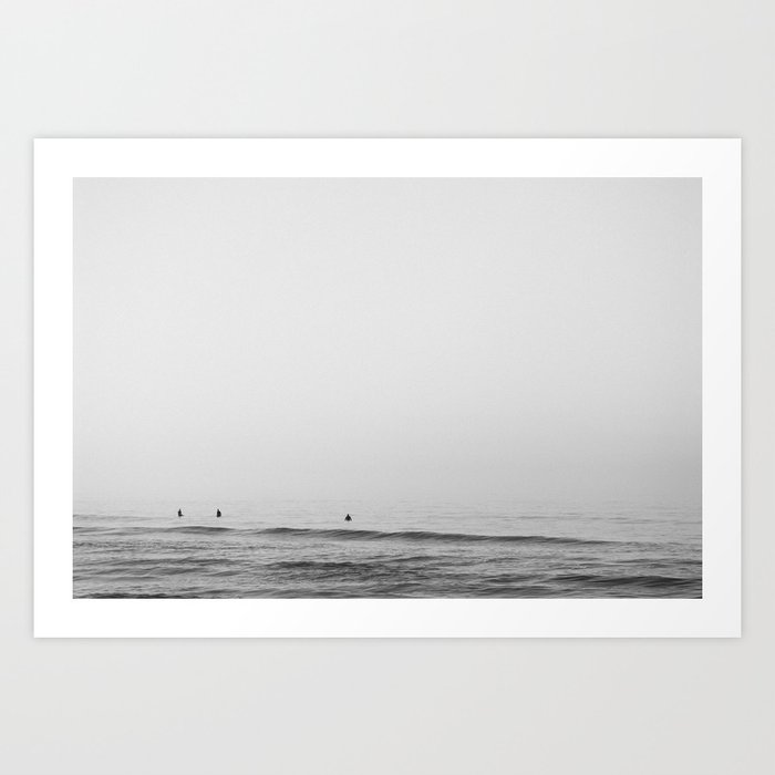 Surfers - Black and White Ocean Photography Huntington Beach California Kunstdrucke Surfers - Black and White Ocean Photography Huntington Beach California Kunstdrucke