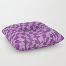 Purple grunge warp checked Floor Pillow