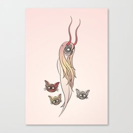 Undead Fairy and her Kittens Canvas Print