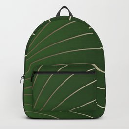 Golden Lines on Green Gradient Background, Elegant Design Backpack