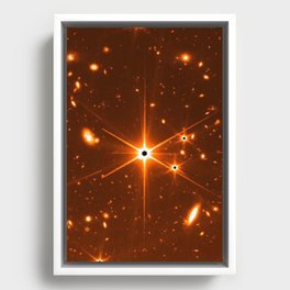 SPACE. Test image from the James Webb Space Telescope. Framed Canvas