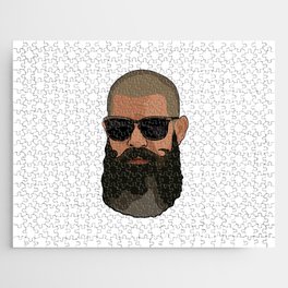 Hipster man with beard and sunglasses Jigsaw Puzzle