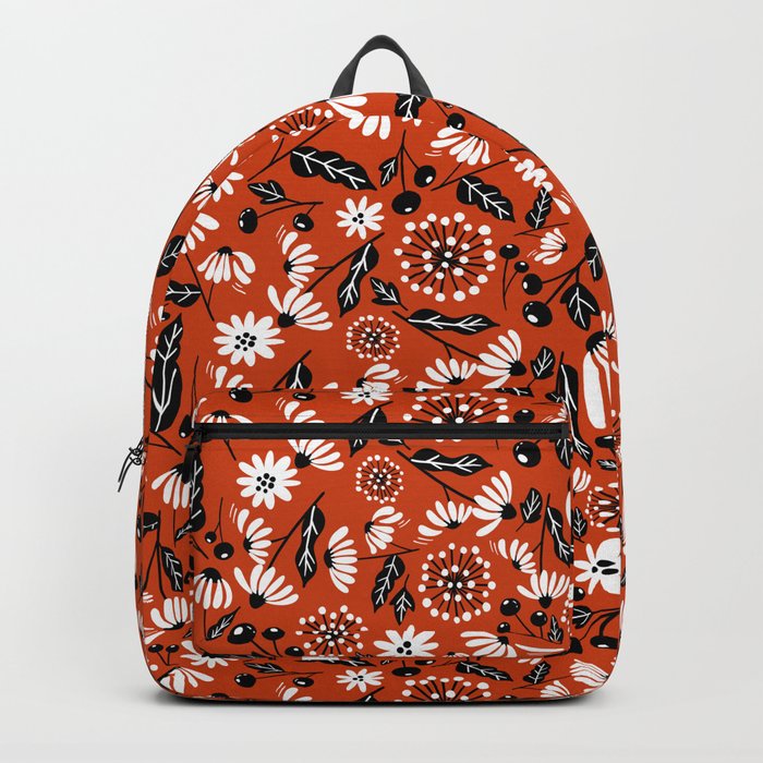 Red Orange Daisy Backpack