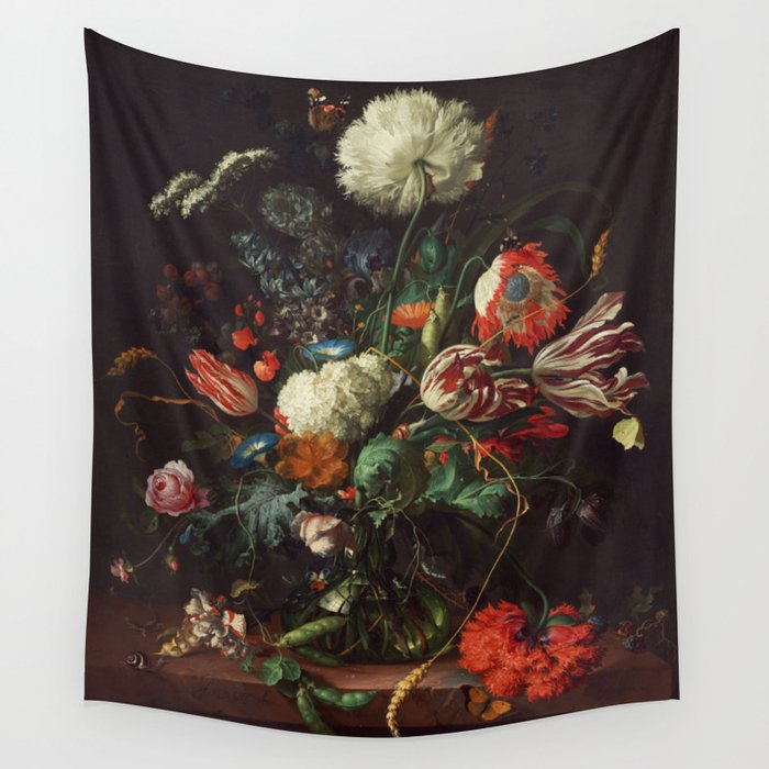 Jan Davidsz de Heem - Vase of Flowers Wall Tapestry