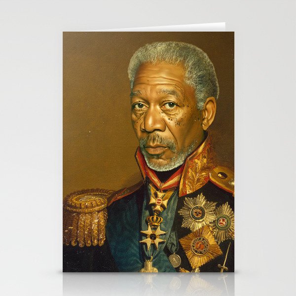 Morgan Freeman Replaceface Stationery Cards By Replaceface