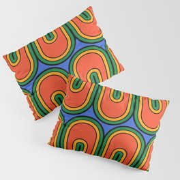Retro Geometric Rainbow Waves 533 Pillow Sham