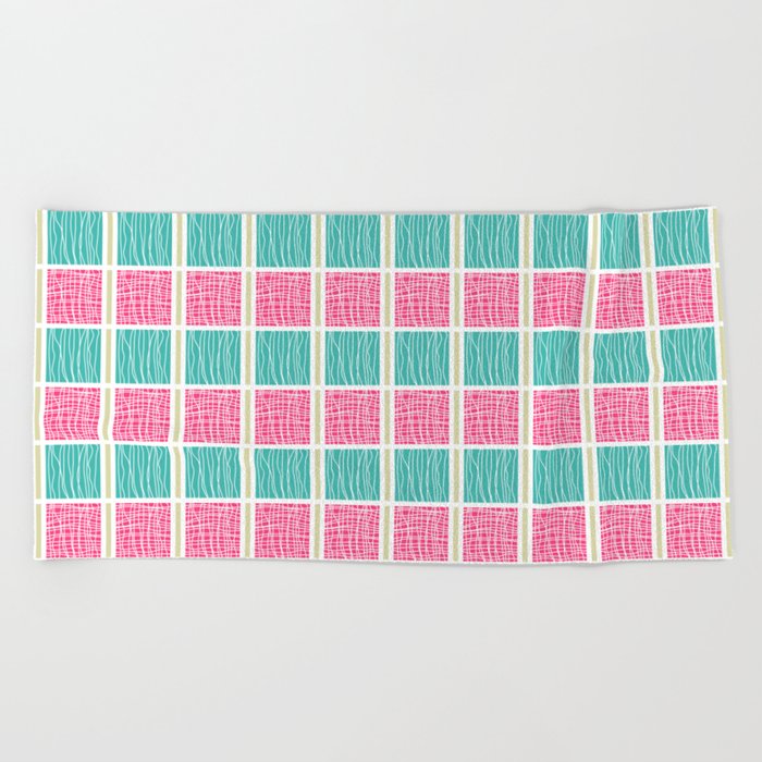 Blue and Pink Beach Towel