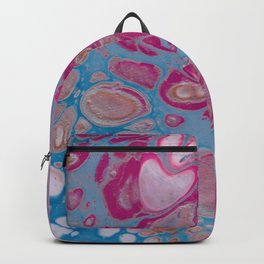 Blossom Backpack | Fluidart, Pink, Lente, Blue, Flowers, Liquidart, Sky, Acrylic, Gold, Silver 