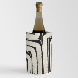 Black and white geometric line Wine Chiller