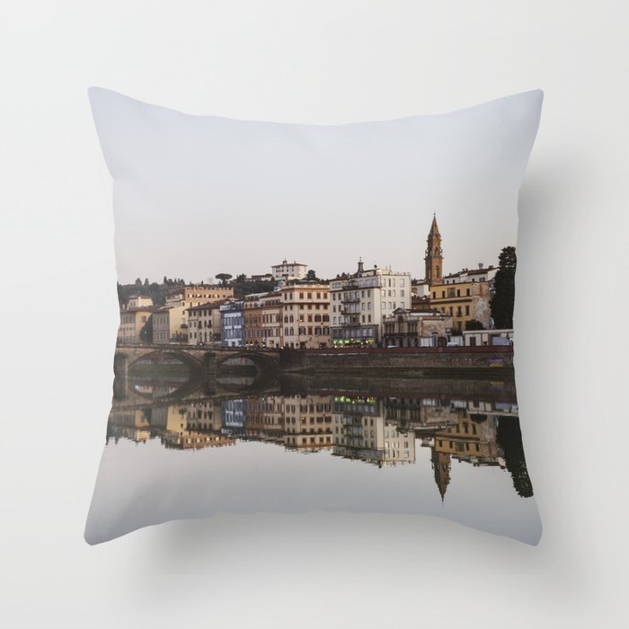 Florence Reflected  |  Travel Photography Throw Pillow
