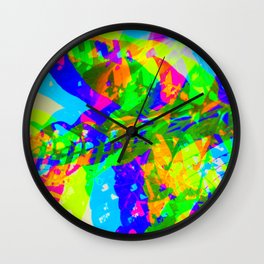 leaves silhouettes blue Wall Clock