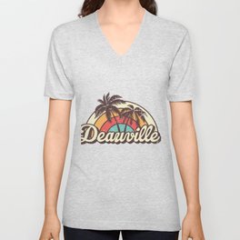 Deauville beach city V Neck T Shirt