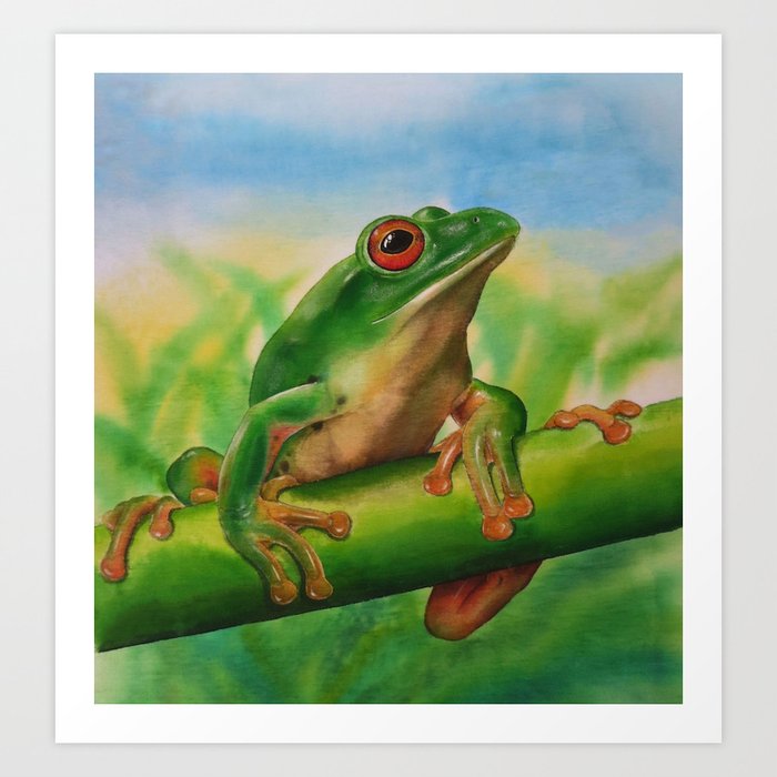 Green Treefrog Art Print