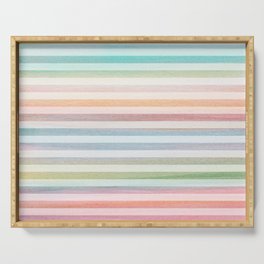 Colorful Soft Stripes Pattern Serving Tray