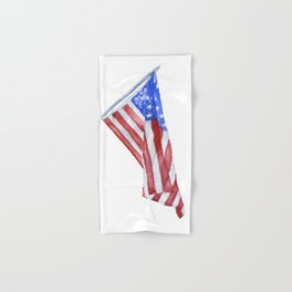 American Flag Watercolor Hand & Bath Towel