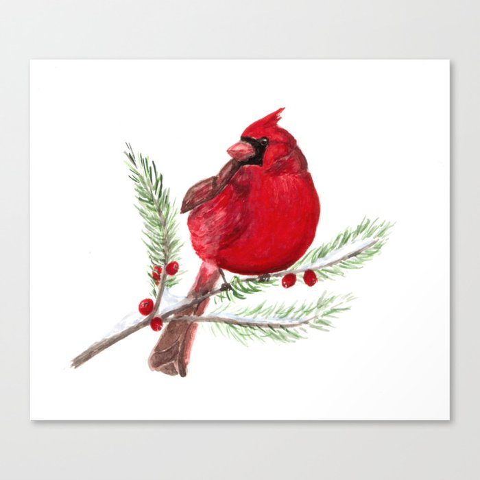 Cardinal Christmas Art Canvas Print By Ahockenberry Society6