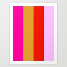 Happy Stripes in pink Art Print