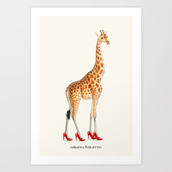 Giraffa Stiletto Art Print