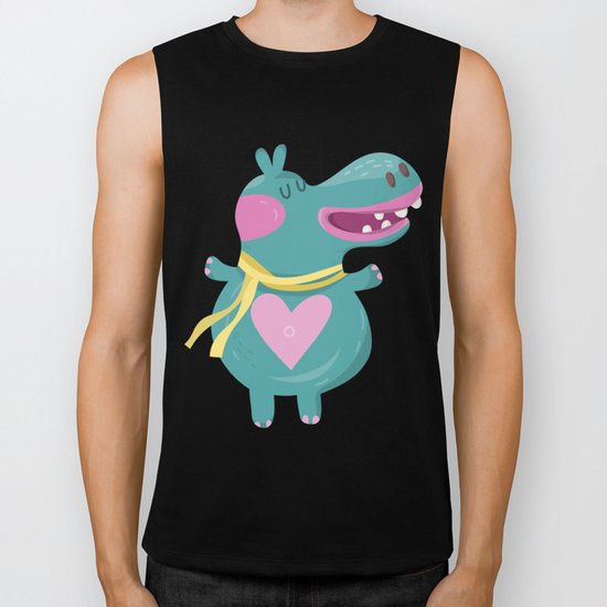 Cute Baby Hippos Biker Tank