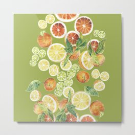 Oranges_green Metal Print