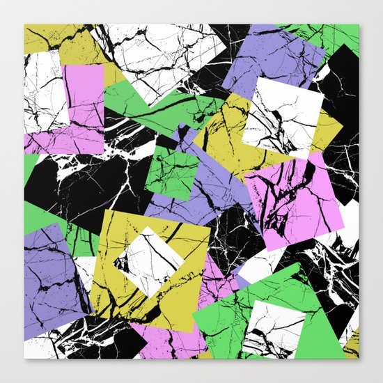 Pastel Marble Tiles Abstract Pattern Canvas Print