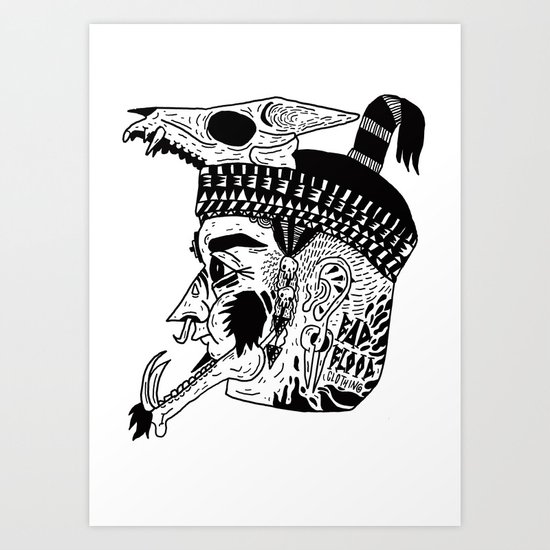 Aztec Warrior Art Print