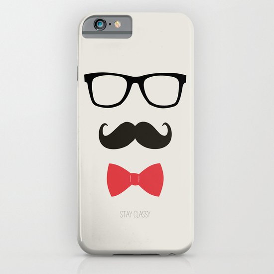 STAY CLASSY - MUSTACHE & BOW TIE iPhone & iPod Case